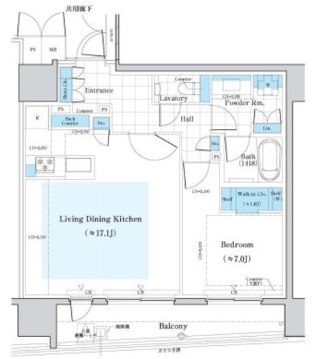 1LDKの間取りの画像